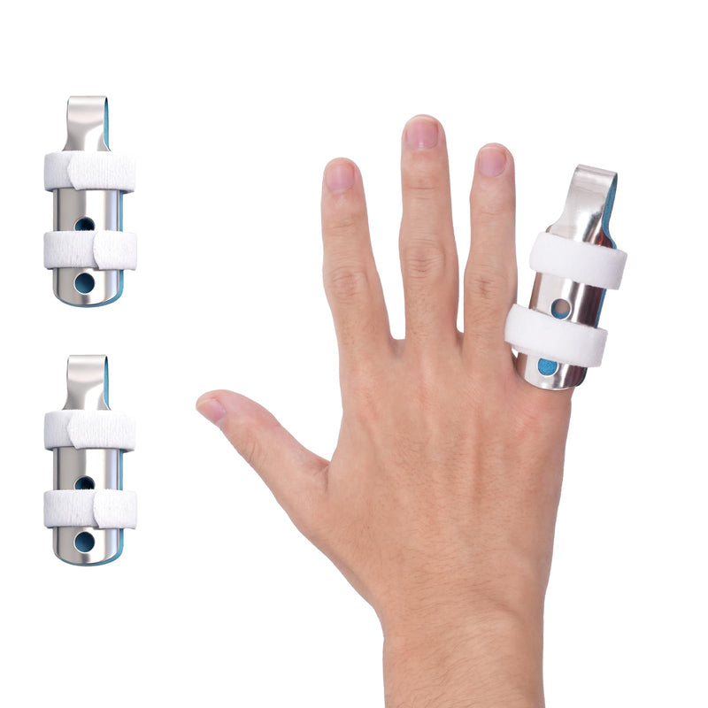 Finger Splint, 2PCS Finger Support Brace Finger Stabilizer for Broken Fingers Straightening Arthritis Knuckle Immobilization, M Medium