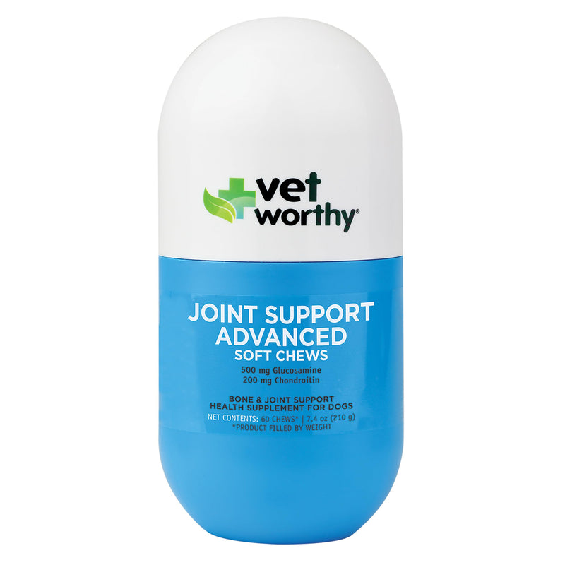 Vet Worthy Advanced Glucosamine Chondroitin for Dogs - Hip and Joint Chews for Dogs with MSM - Supports Joint Function to Maintain Mobility and Flexibility - Bacon & Chicken Flavor (60 Soft Chews)