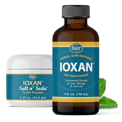Baar Salt N' Soda Toothpowder 2.25 oz. & Ioxan Gum Massage Oral Care 4 oz. Bundle