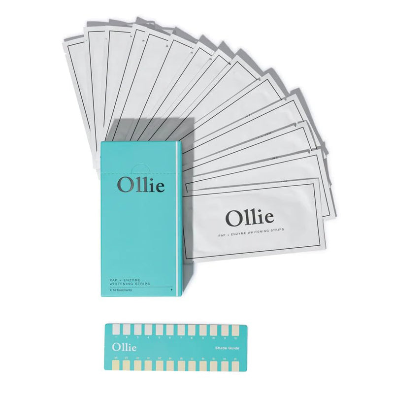 Ollie Enzy-Strips Teeth Whitening Strips, Peroxide Free, 28 Count