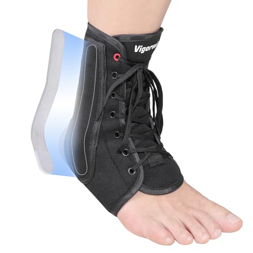 Lace up Ankle Brace 1Pcs Ankle Stabilizer Brace for Men Women M Medium Dark Black