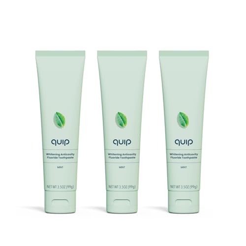 quip Daily Strengthening Anticavity Toothpaste - Fights Cavities - Strengthens Enamel - Gently Whitens - No SLS - Dentist-Recommended Full-Mouth Clean - Mint Flavor - 3.5oz - 3pk