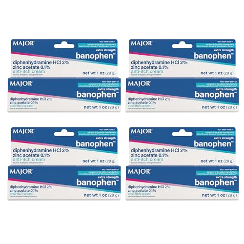 MAJOR Extra Strength Banophen - Anti-Itch Cream - Topical Analgesic Skin Protectant - Helps Relieve Itches from Insect Bites and Skin Irritations - 1 Oz. (4 Pack) 4 Pack