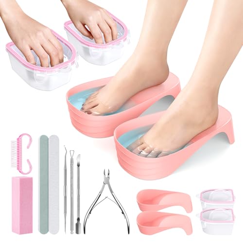 Hand Toe Nail Soaking Bowl: 12PCS Large Size Hand & Foot Nail Soak Off Bowl Pink,Pink