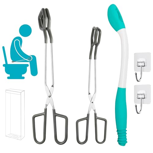 Toilet Aids for Wiping Bottom 3 Pack Self Wipe Assist Long Short Handle,Butt Wiper Tool with Boxes for Garage Storage,Daily Living Toilet Tissue aids for Women,Men,Disability and Elderly