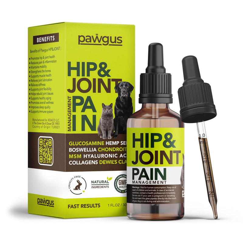 Hip and Joint Support for Cats Dogs Canine - Multi-Ingredient Joint Formula Pain Relief with Glucosamine, Chondroitin, Boswellia, MSM, Hyaluronic Acid - Mobility Lubrication, Stiffness Relief