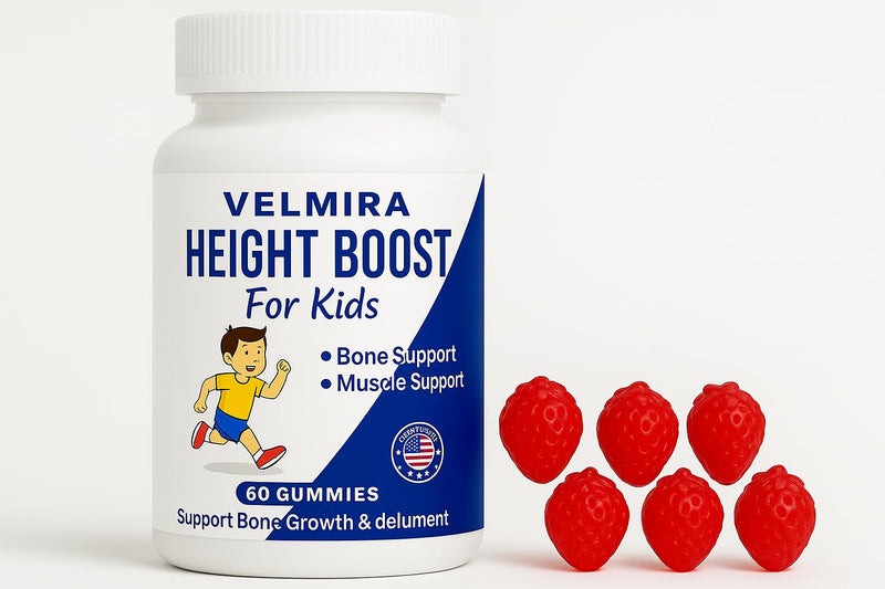 Velmira® Heightener Gummies for Bone Health & Development Support – Essential Vitamins & Minerals, Easy-to-Chew Gummies for Kids, Teens & Adults (Ages 5+)