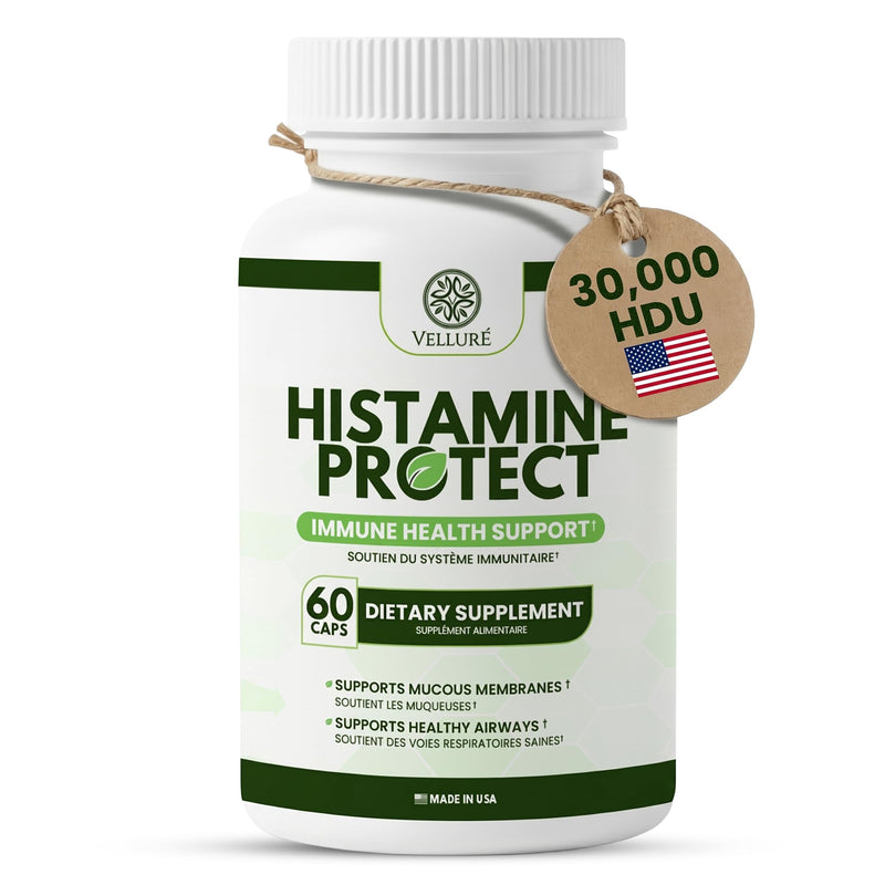 Histamine Protect DAO Enzyme Supplement, 60 Capsules | 30,000 HDU Diamine Oxidase, For Histamine & Fermented Foods, Gut & Digestive Support, With Quercetin, Magnesium & Vitamin C