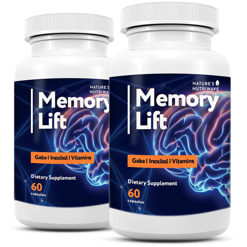 Memory Lift – Vitamins A, C, D, E & B-Complex – 60 Ct, 2 Month Supply | Also includes Choline with Vitamins A, C, D, E, B-Complex & Biotin | Non-GMO, GMP-Certified, Vegetarian 60 Count (Pack of 2)