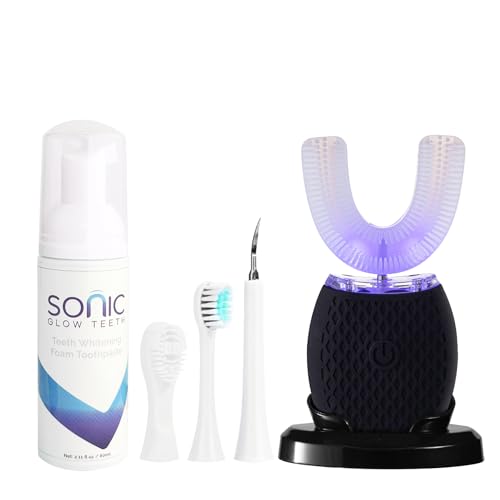 Automatic Toothbrush for Adult Rechargeable Waterproof Timer Travel Black