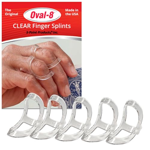 3-Point Products Oval-8 Finger Splint, Size 11, Pack of 5, Clear