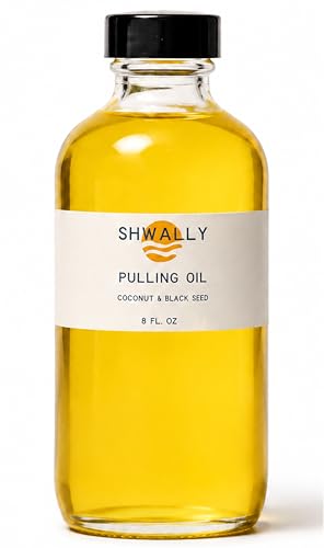 Shwally Black Seed, Coconut & Peppermint Pulling Oil - A True Natural Pulling Oil for Whiter Teeth, Fresher Breath & Happier Gums - Alcohol & Fluoride-Free, 8 Oz, Concentrated Pulling Oil - Peppermint, Black Seed & Clove 8 Fl Oz (Pack of 1)