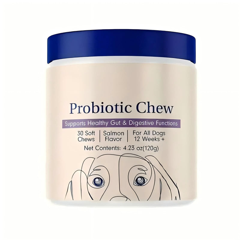 Dog Probiotics - Pet Digestive and Immune Supplement - Suitable for All Dog Breeds - Salmon Favor - 4.32 Ounces - 30 Tablets