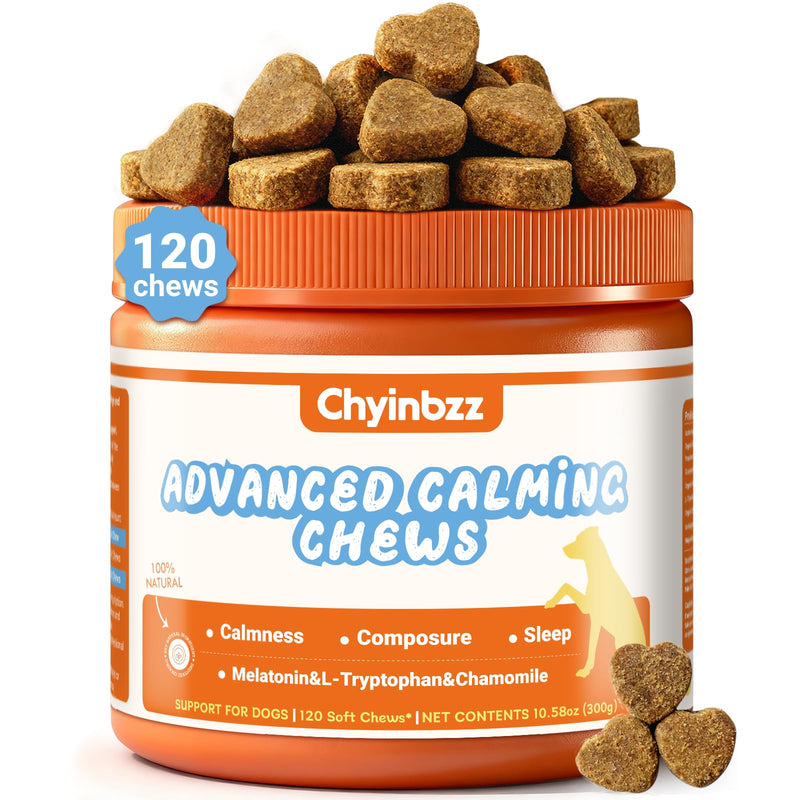 Calming Chews for Dogs，Anxiety Relief Trests - Dog Calming Trests with Melatonin & glucosamine, Turkey Bacon Flavor, 120 Counts