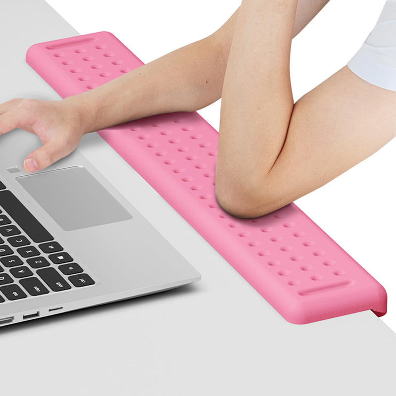 Leolee L-Shaped Desk Long Wrist Rest Elbow 60CM, Pink Memory Foam Arm Rest for Desk with Non-Slip Base, Ergonomic Desk Edge Cushion, Wrist Support for Computer Keyboard, Typing, Office, Home Pink-60cm-1pcs