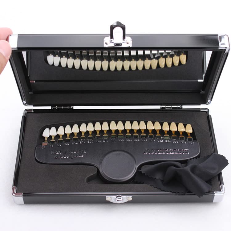 Teeth Whitening Shade Guide - 20 Shades Eco-Friendly ABS Plastic, Lightweight & Durable Tooth Color Book for Dentists, Labs, Veneers, Crowns