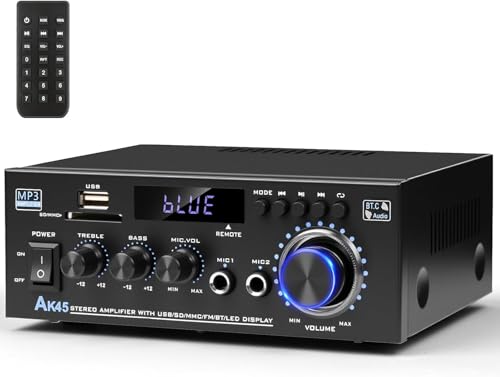 AK45 Bluetooth 5.0 Audio Amplifier 400W 2 Channel Stereo Receiver AK45