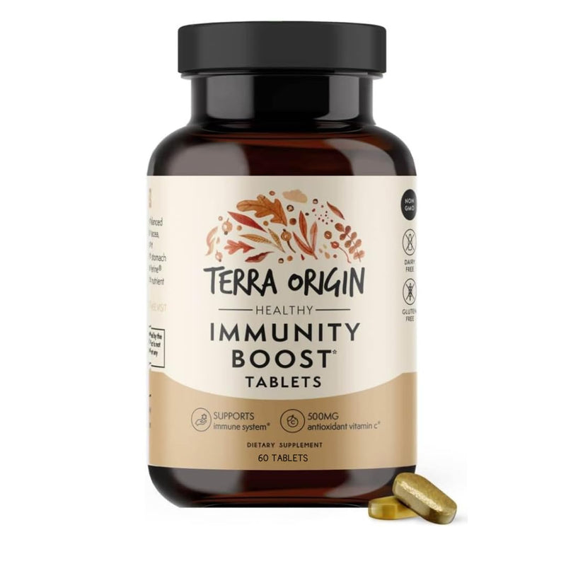 TERRA ORIGIN Immune Support Supplement | 60 Tablets | Immune System Booster for Adults* | BioPerine, Vitamin C, D, Zinc, Echinacea | Non GMO, Gluten Free, Dairy Free, Made in USA 60 Count (Pack of 1)