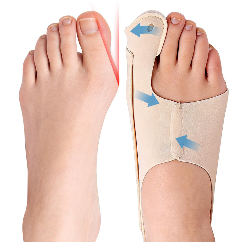 Bunion Corrector for Men and Women, Adjustable Big Toe Straightener & Alignment Splint for Hallux Valgus Pain Relief, Day and Night Support, Fits in Shoes - Medium, 2 Pcs - BeesActive Australia