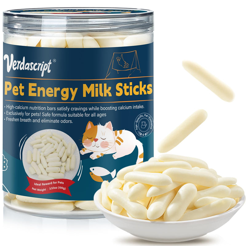 Natural High Protein Pet Milk Sticks - 100g Can Calcium Supplement Training Treats for Dogs & Cats Healthy Daily Snack，Teeth Cleaning，Dental Care A1