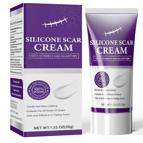 Silicone Scar Cream Scar Gel - Advanced Scar Removal Cream for Surgical Scars, Stretch Marks, Acne, C-Section, Keloids, Old & New Scars Scar Treatment from Body & Face, 35g (1.23Oz) Large