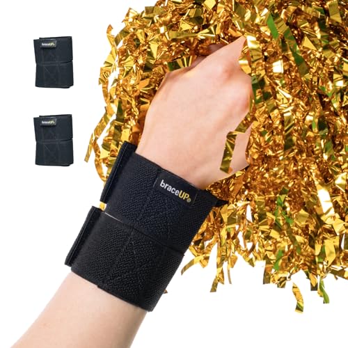 BraceUP Cheer Wrist Braces – Gymnastics & Cheerleading Wrist Support Wraps for Kids and Teens, Lightweight, Low-Profile Design, 2-Pack