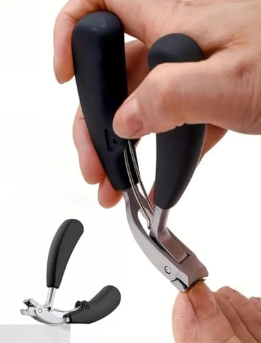 Toenail Clipper and Fingernail Clipper，Ergonomic Non-Slip Long Handle Nail Clippers for Seniors (Silver) Silver