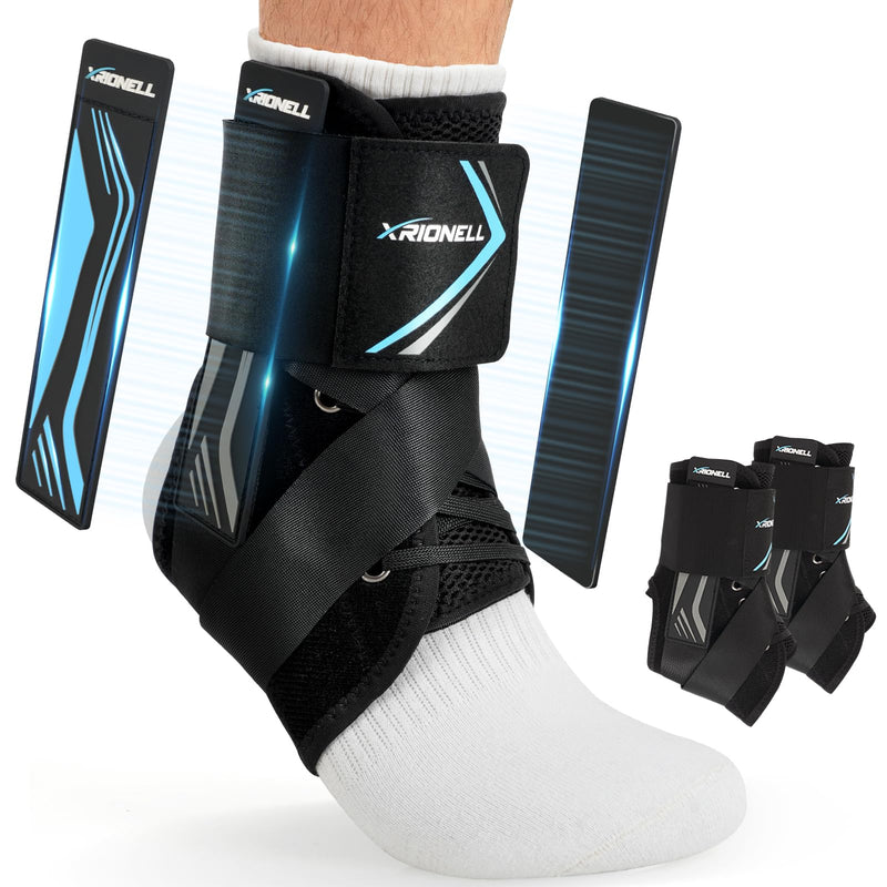 2 Pack Quick Lace Up Ankle Brace for Women & Men,Slim Fit Ankle Support Brace with Side Stabilizing Pads,Adjustable & Breathable Ankle Support for Basketball Volleyball Sports, M - BeesActive Australia