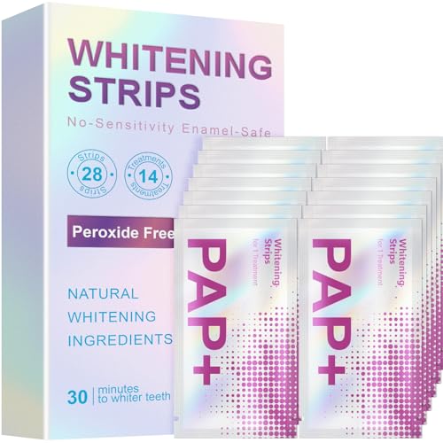 Teeth Whitening Strips 14 Treatments -Fast Result Remove Stains - Sensitive Teeth Whitener - Enamel Safe White Strips - Teeth Whitening Kit Pack of 28 Non-Slip Strips - Professional Tooth Whitening