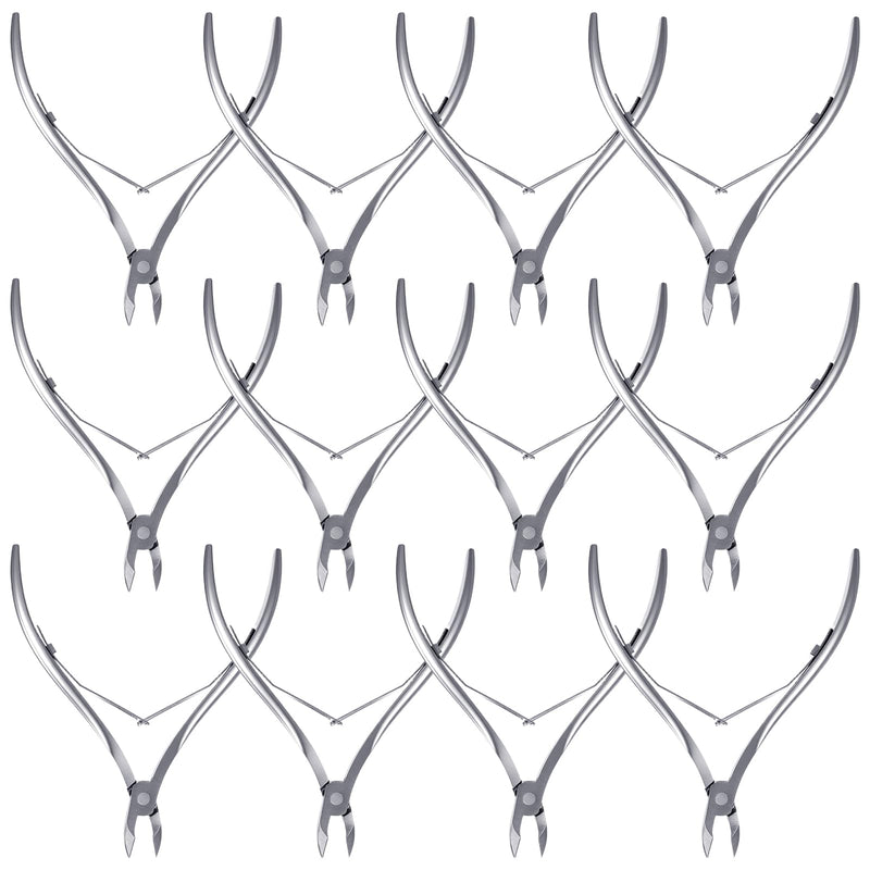 12 Packs Professional Cuticle Trimmer Nippers Stainless Steel Nail Cutter with Pointed Sharp Blades Double Spring Dead Skin Clipper Scissor Pedicure Manicure Tool for Fingernails Toenails Care - BeesActive Australia