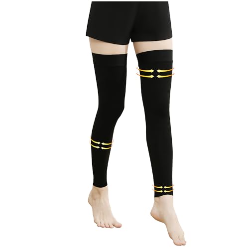 Medical Compression Stockings, 20-30 mmHg Thigh High Support Socks X-Large Black