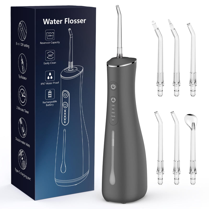 Water Flosser for Teeth Cordless Rechargeable Electric Tooth Flosser 4 Modes