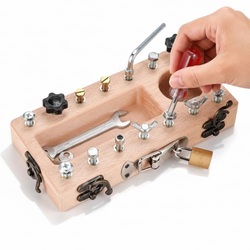 14-Hole Wooden Therapy Pegboard Multifunctional Finger Dexterity Grip Strength Trainer for Fine Motor Skills Hand-Eye Coordination Ideal for Home Office Occupational Therapy