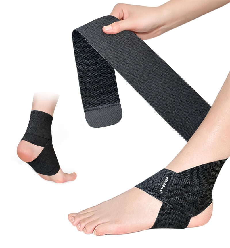 HiRui Ankle Support Brace for Men & Women, Adjustable Compression Strap for Sprains, Plantar Fasciitis, Achilles Tendonitis, Running, Workout, Sports – Fits Left & Right Foot (1, Black, Medium) 1 - BeesActive Australia