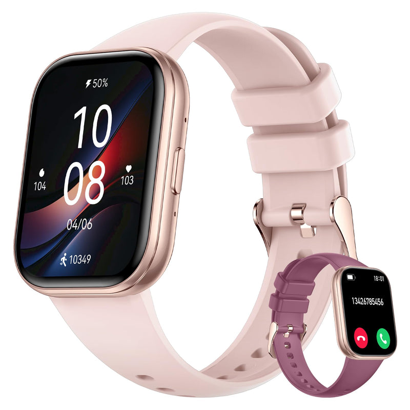 Smart Watch for Women with Bluetooth Call/Answer,1.75" Fitness Watch with Pedometer Heart Rate Sleep Monitor Step Counter Calorie 120+Sport Modes Smartwatch for Android iOS Pink(1.75'') - BeesActive Australia