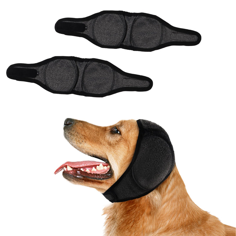 2 Pack Ear Covers for Dogs Adjustable Ear Muffs Noise Protection No Shake Head Wraps Pet Animal Hearing Protections M Size