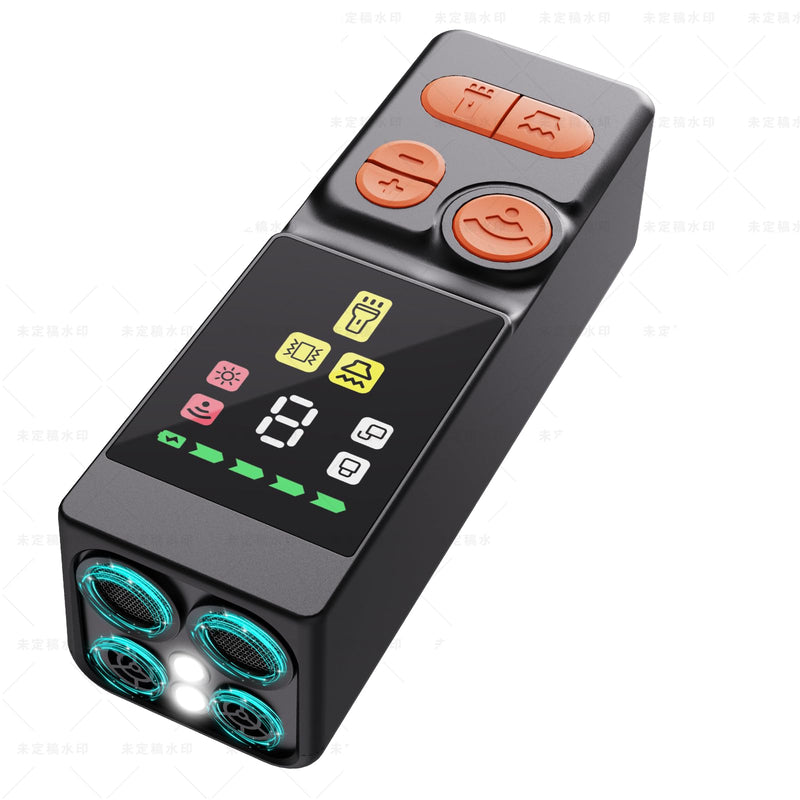 Dog bark deterrent device, bark stop device with a range of up to 50 feet, dog training ultrasonic device, portable anti barking tool, rechargeable anti barking device for indoor and outdoor (Black) Black
