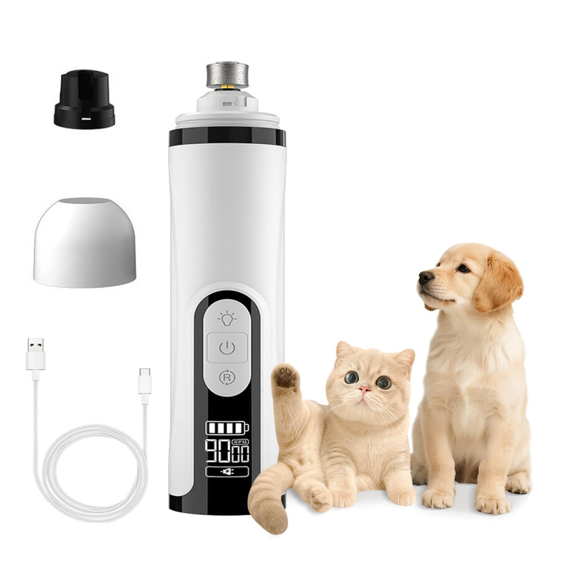 Pet Nail Grinder Quiet Professional Cats Cordless Clippers Cat Claw Care Cat Grooming Clippers Cat Grooming Supplies with Charging Cable Easy to Hold Safety Guard for Small Dogs Cats White