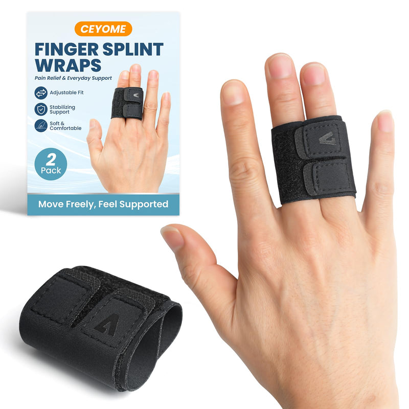 Finger Splint Wraps 2 Pack – Adjustable Breathable Finger Buddy Tape, Light Compression Trigger Finger Splint for Arthritis Pain Relief & Sports Injury, Comfort for Daily Support & Alignment（M Size） Medium - BeesActive Australia