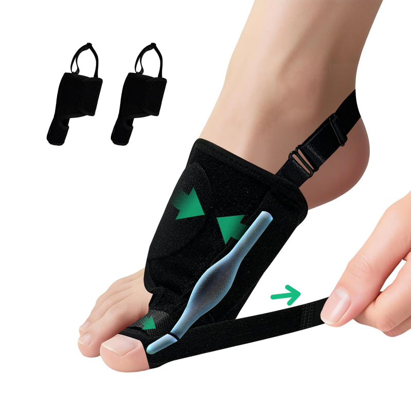 Bunion Corrector for Women & Men (2PCS), Adjustable Big Toe Separator, Day/Night Orthopedic Bunion Splint, Non-Surgical Hallux Valgus & Hammer Toe Straightener