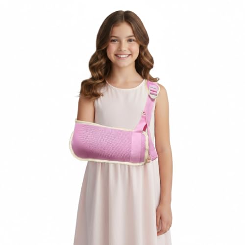 Children's Arm Sling Mesh Stabilizer for Wrist Elbow Shoulder(Pink, Large) Pink