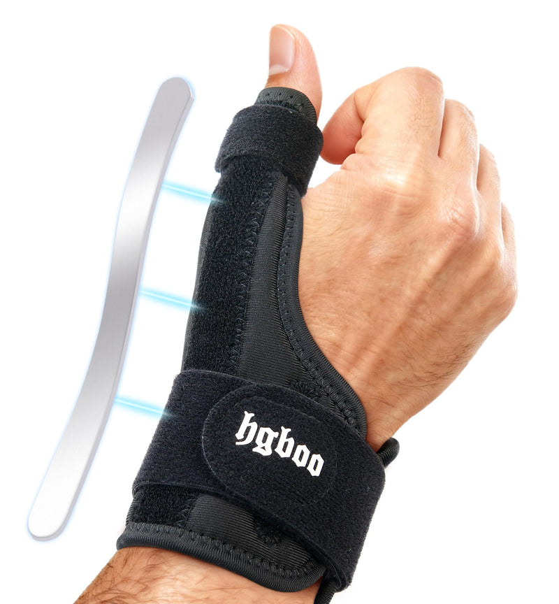 Thumb Spica Splint for Left or Right Hand, Adjustable Thumb Wrist Brace for Arthritis, Trigger Thumb, Tendonitis, Sprain, CMC Pain Relief – Lightweight, Breathable & Comfortable Support (Black) Black