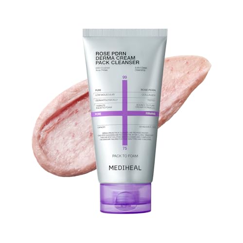 MEDIHEAL Rose PDRN Derma Cream Facial Cleanser, Wash Mask (4.06 fl oz) 4.06 Fl Oz (Pack of 1)