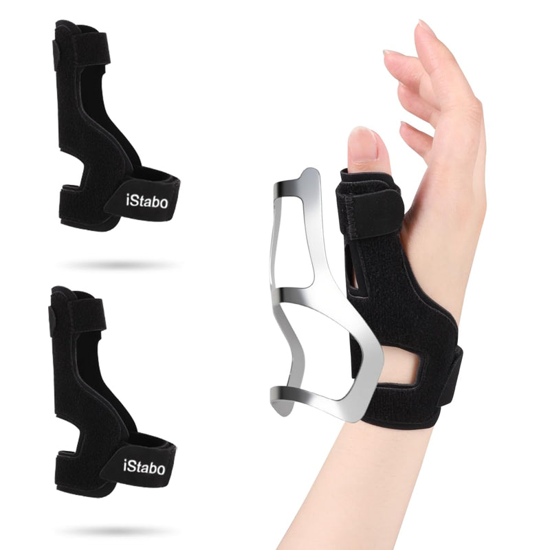 Thumb Spica Splint Brace - 2 Pack Trigger Finger Splint Wrist Support for CMC, De Quervain’s Tendonitis, Pain Relief, Arthritis, Tendonitis, Thumb Stabilizer Adjustable Fit Right or Left Hand Black - BeesActive Australia