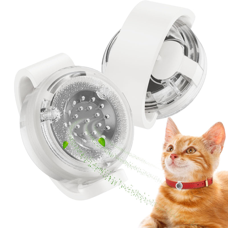 Cat Pheromone Calming Diffuser 2-Pack, Naturally Reduces Anxiety and Stress, Fits Pet Collars, Relieves Aggression and Tension(Pheromones and Refills not Included) (White+White) White+White