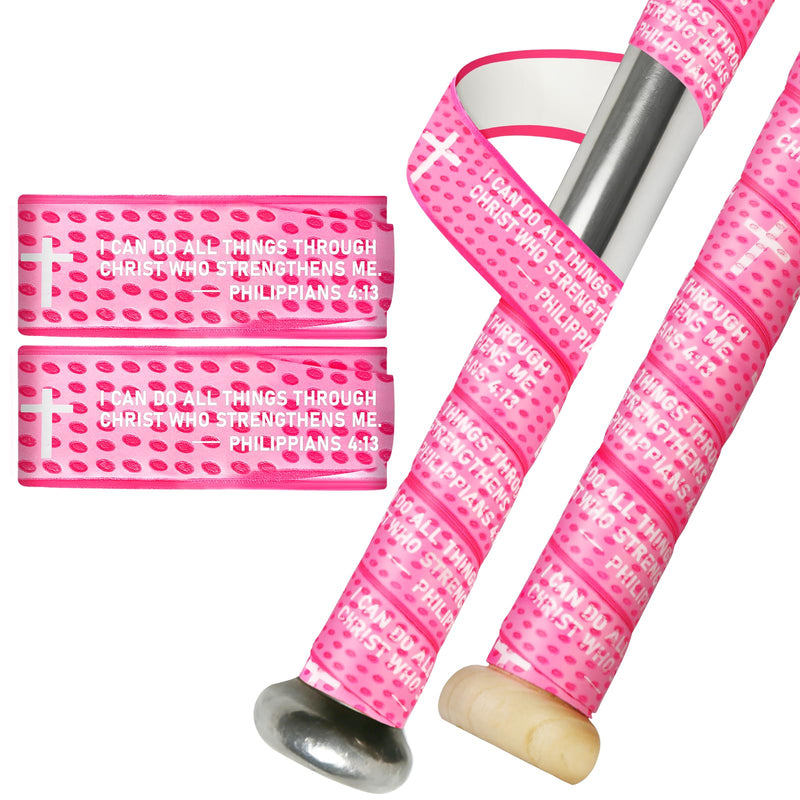 Eyourlife 2/4 Pack Baseball Bat Grip Bat Wraps for Baseball Lifestyle Softball Gifts Pro Feel Non-Slip Elite Batting Grip for Bats Players Pink PHILIPPIANS 4:13 - BeesActive Australia