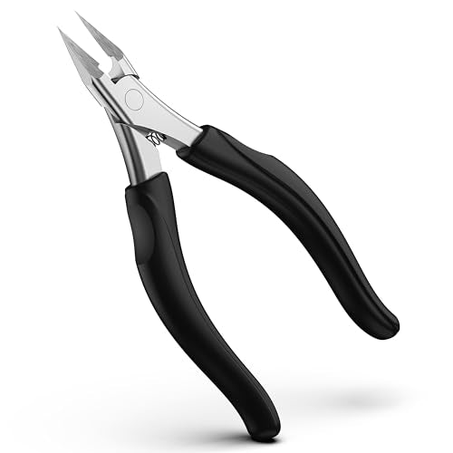 BALUCA Professional Straight Edge Toenail Clippers for Thick Nails & Ingrown Toenails - Heavy Duty Long Handle Nail Clippers for Seniors and Adults with Precision Design for Pain-Free Grooming,Black Black