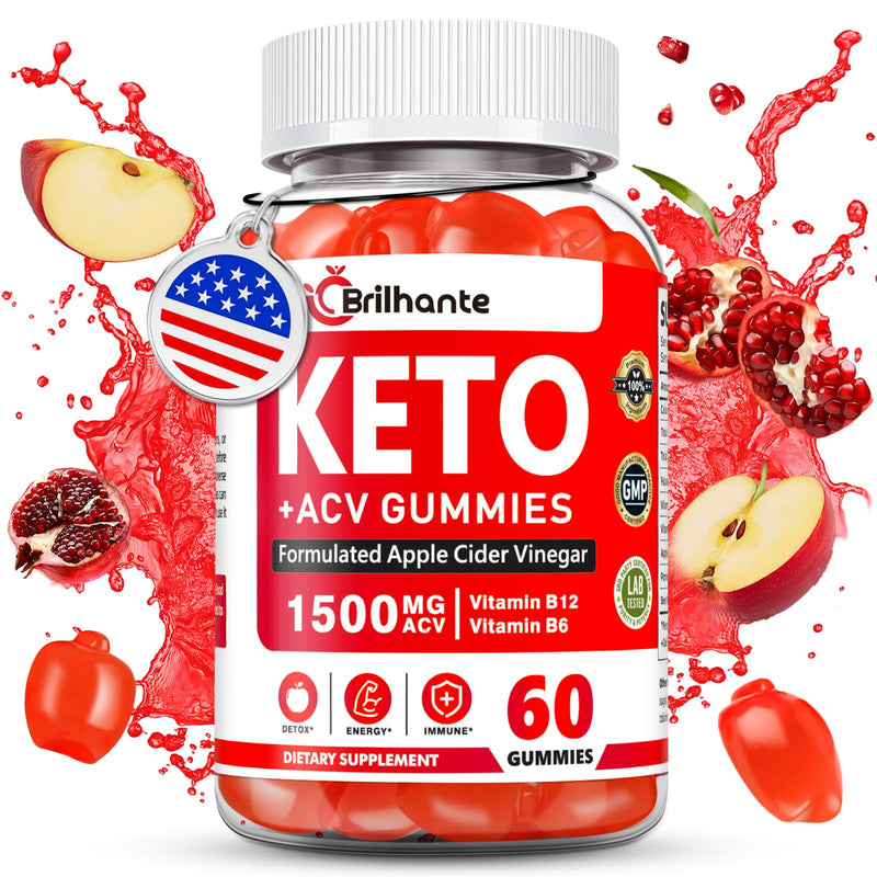 Keto ACV Gummies-Organic Apple Cider Vinegar with Mother, Sugar Free, 60 Ct | Vitamin B12 & B6, Beetroot, Metabolism and Energy, Gluten-Free, Vegan