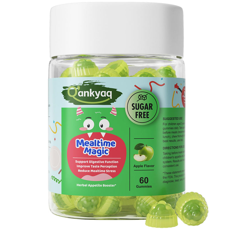 Appetite Booster for Kids, Weight Gain Gummies for Picky Eaters, 60 Cts | Appetite Increaser & Enhancer for Kids 2+, Plant-Based Digestive Support, High-Potency Zinc for Picky Eaters, Sugar-Free