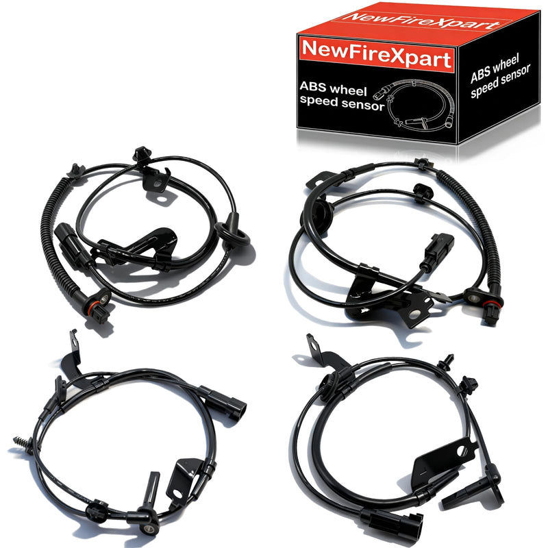ABS Wheel Speed Sensor 4-Pack Complete Set, Compatible with 2007-2016 Compass Patriot & 2007-2012 Caliber, Replaces OE 5105573AB 5105572AB, Fits 1.8L 2.0L 2.4L Engines, Direct Fit